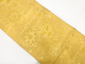 華紋に向かい鴛鴦模様織り出し　袋帯